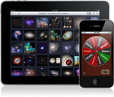 Example of the app running on the iPad and iPhone